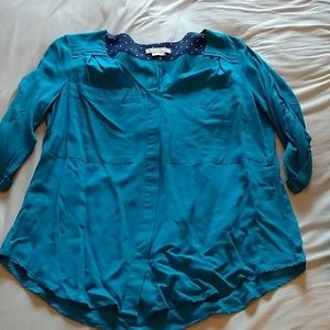 Anthropologie Edme & Esyllte Blue Shirt
